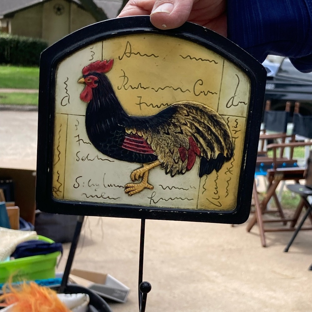 Vintage rooster with hook